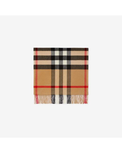 Burberry Brown Check Cashmere Scarf