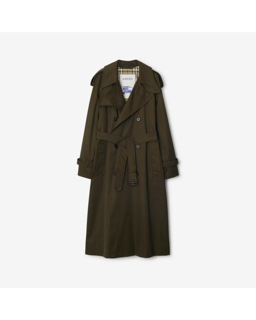 Burberry Women's Green Long Castleford Trench Coat