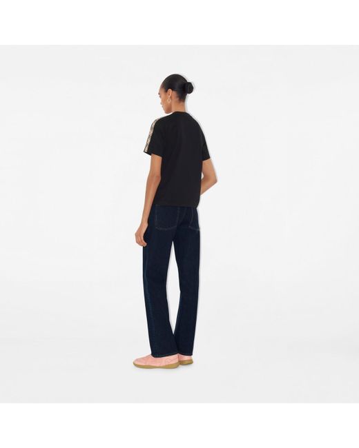 Burberry Black T-Shirt With Embroidered Logo