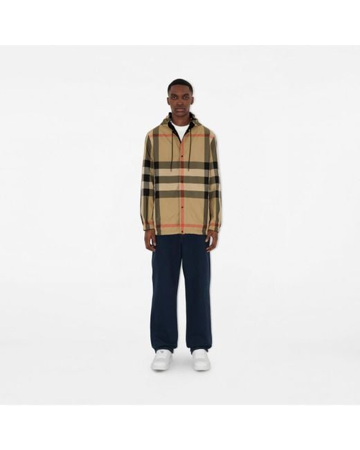 Veste à capuche réversible Burberry pour homme en coloris Black