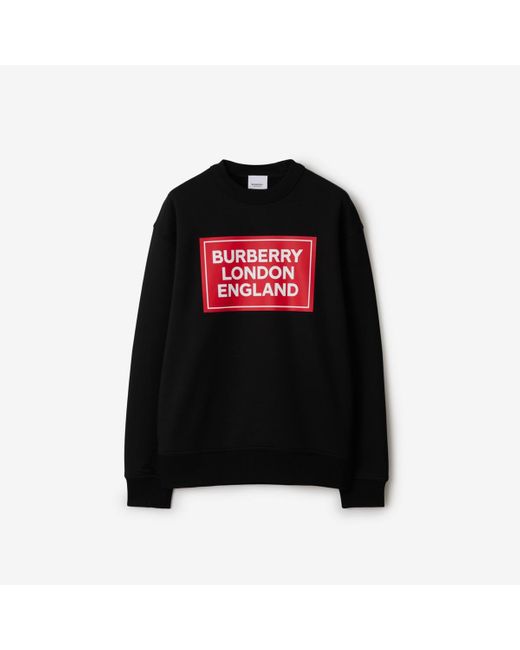 Burberry Black Logo Cotton Blend Sweatshirt