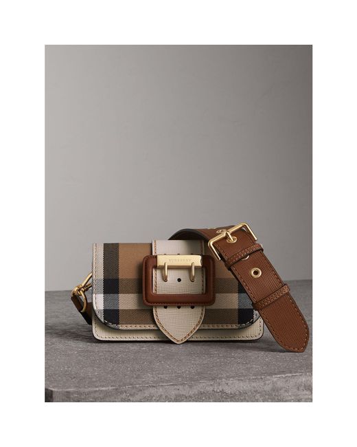 Burberry Multicolor The Small Buckle Bag In House Check And Leather