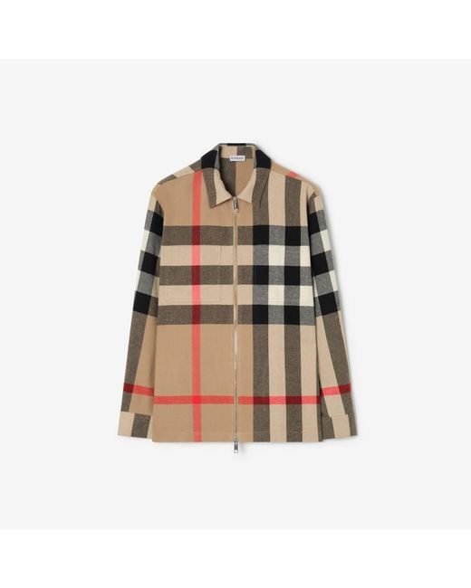 Burberry Multicolor Check Wool Cotton Overshirt for men