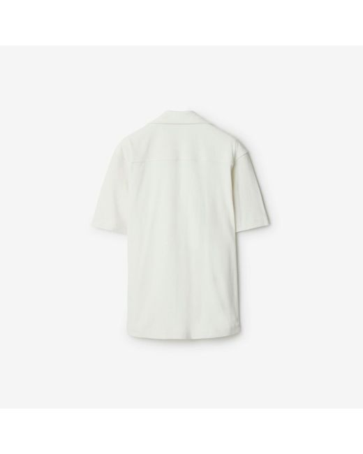 Burberry White Cotton Towelling Shirt for men