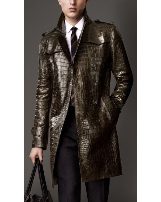 Trench-coat en alligator Burberry pour homme en coloris Brown