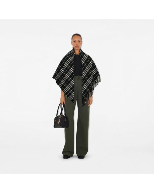 Burberry Black Check Wool Cashmere Cape