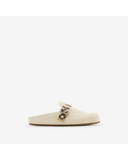 Burberry Natural Suede Urchin Clogs