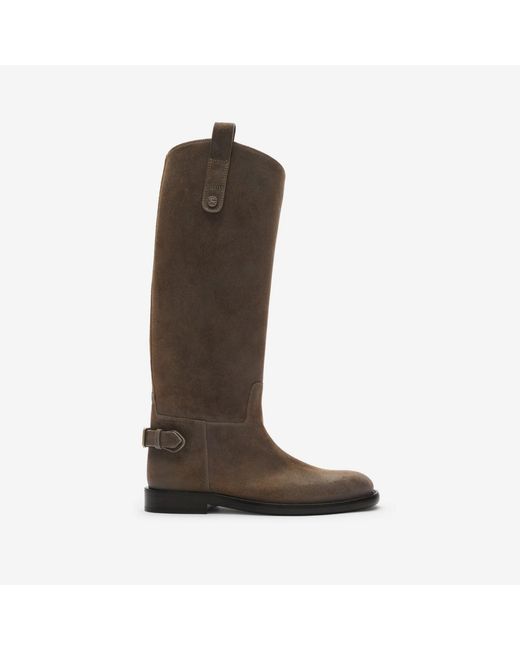 Burberry Brown Suede Cavalier Boots