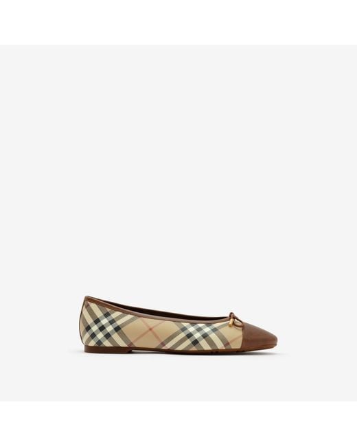 Burberry Multicolor Check Canvas Highgate Ballerinas