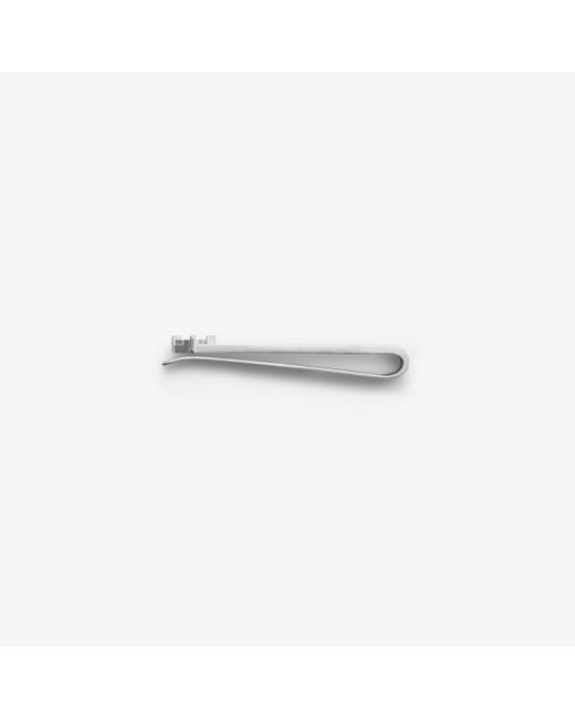 Burberry White B Charm Tie Bar for men