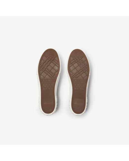 Burberry White Check Sneakers for men