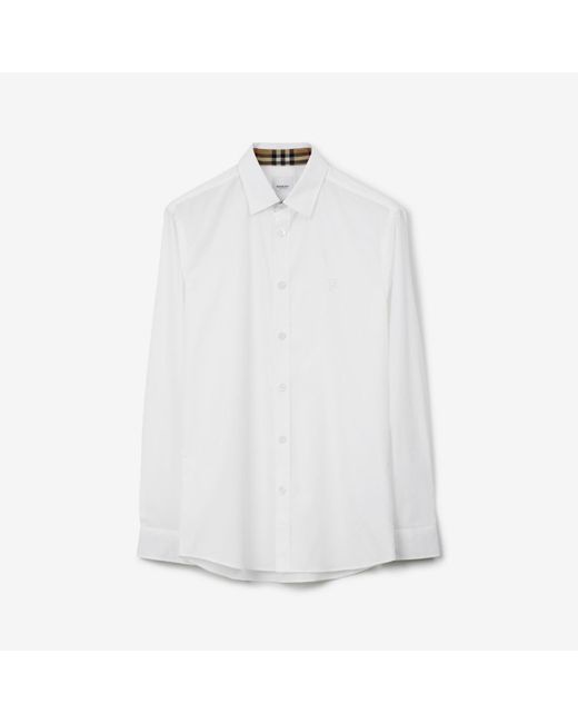 Burberry Stretchbaumwollhemd in White für Herren
