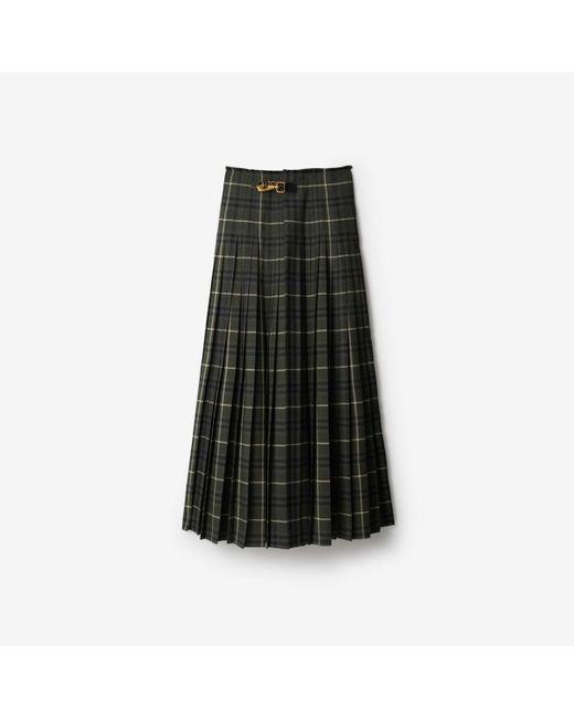 Burberry Black Check Wool Blend Maxi Kilt