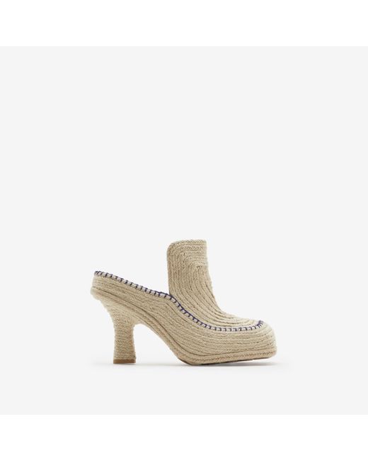 Burberry White Cord Highland Mules