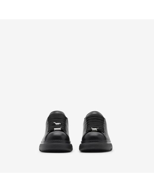 Burberry Black Leather Ranger Shoes for men
