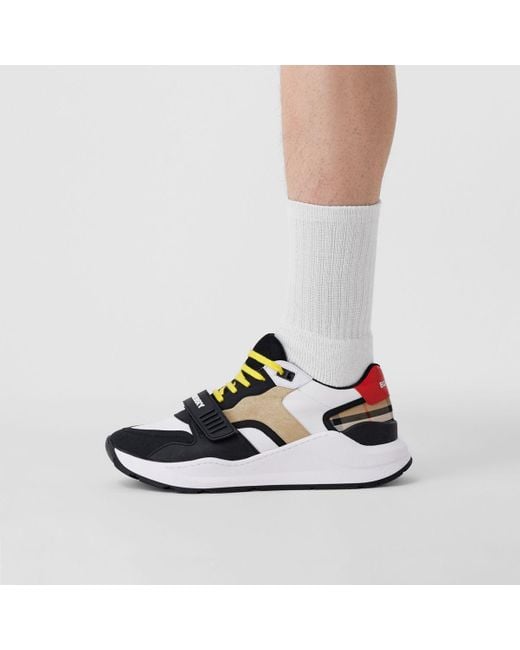 Burberry Synthetic Nylon, Suede And Vintage Check Sneakers for 