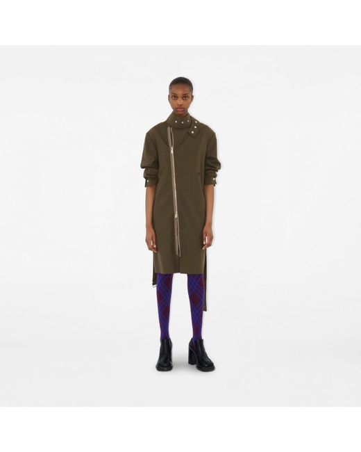 Burberry Purple Check Wool Blend Tights