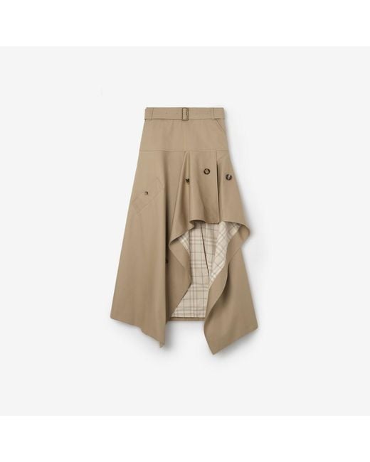 Burberry Natural Gabardine Asymmetric Trench Skirt