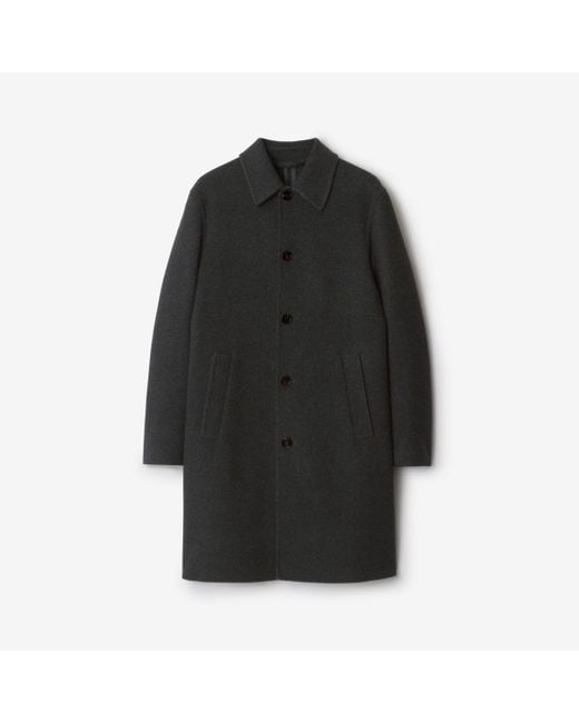 Mid-Length Wool Car Coat Burberry pour homme en coloris Black