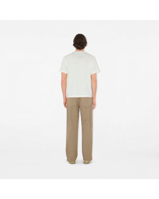 Burberry White Ekd Cotton T-Shirt for men