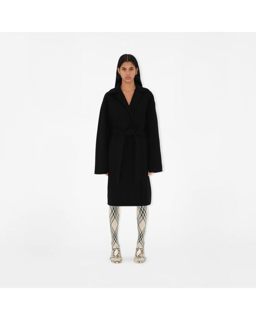 Burberry Black Cashmere Wrap Coat