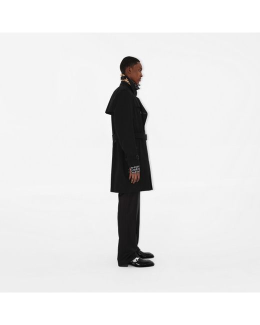 Burberry Black Mid-length Kensington Heritage Trench Coat for men