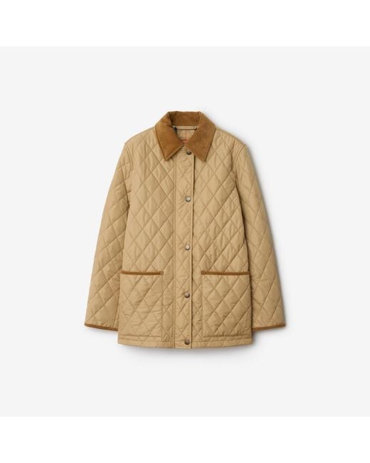 Burberry Natural Quilted Nylon Barn Jacket