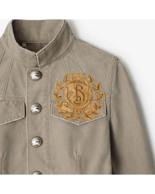 Burberry Natural B Crest Cotton Tailored Jacket