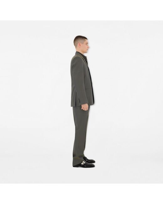 Burberry Gray Wool Tailored Trousers for men