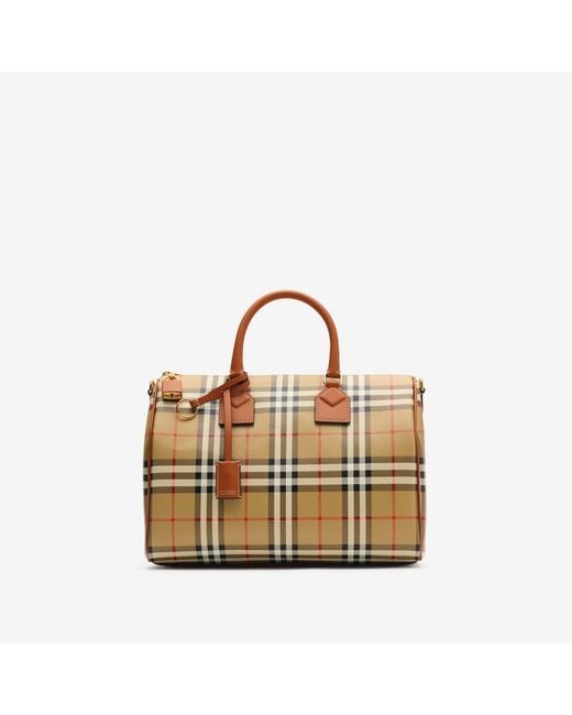 Burberry Metallic Medium Check Bowling Bag