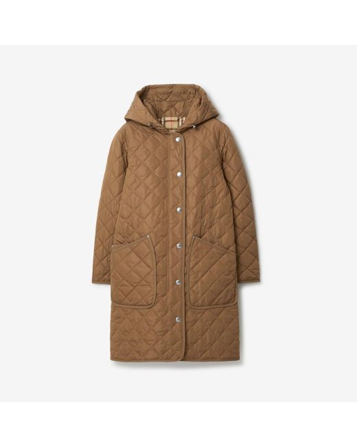 Manteau en nylon matelassé Burberry en coloris Brown