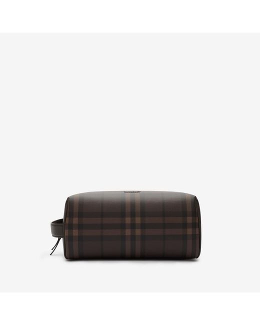 Burberry Black Check Travel Pouch for men