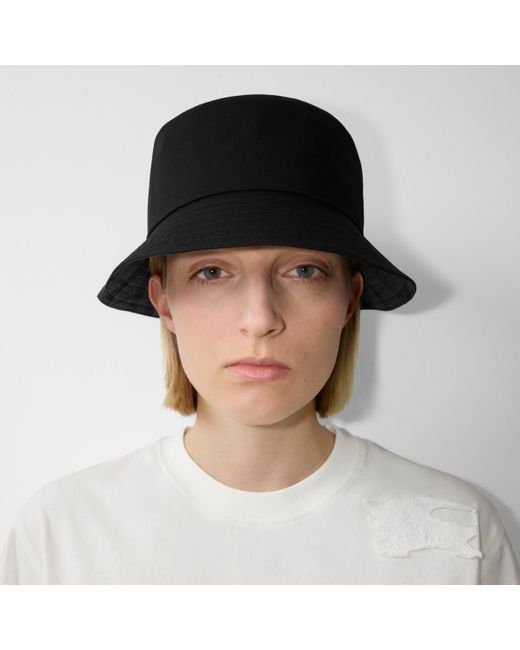 Burberry Black Cotton Blend Bucket Hat for men
