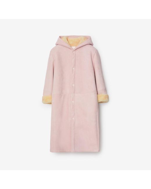 Burberry Pink Suede And Shearling Coat
