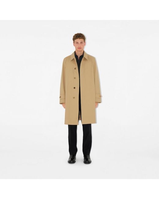 Burberry Long Gabardine Car Coat in Natural für Herren