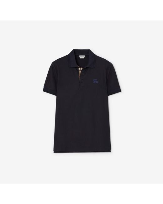 Burberry Blue Cotton Polo Shirt for men