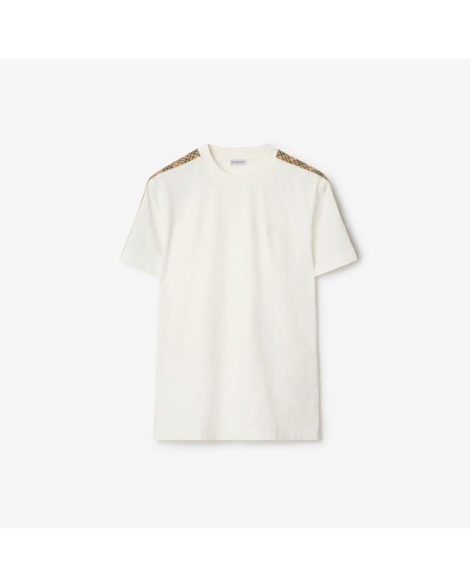 Burberry Natural Check Trim Cotton T-Shirt for men