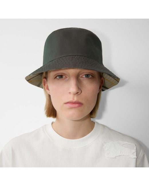 Burberry Green Reversible Check Bucket Hat for men