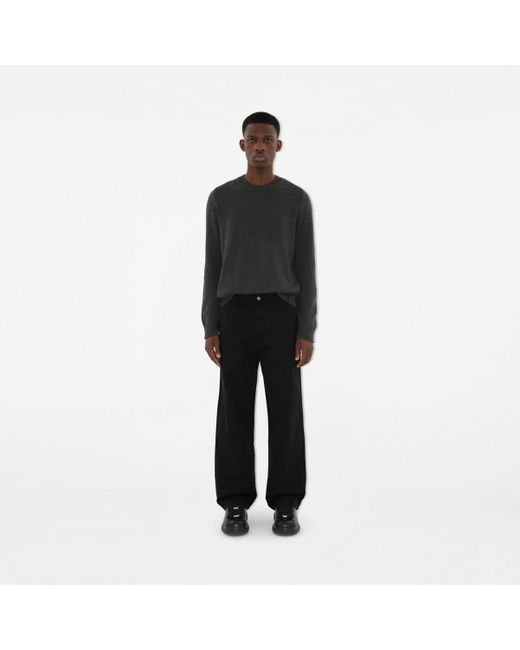 Burberry Black Cotton Chinos for men