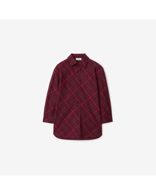 Burberry Red Check Cotton Shirt for men