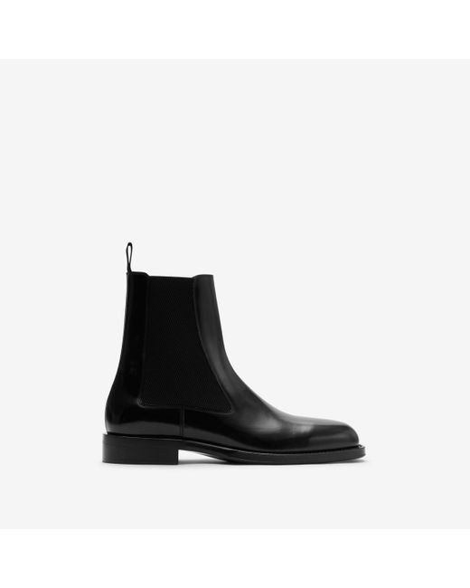 Burberry Black Leather Tux High Chelsea Boots​ for men