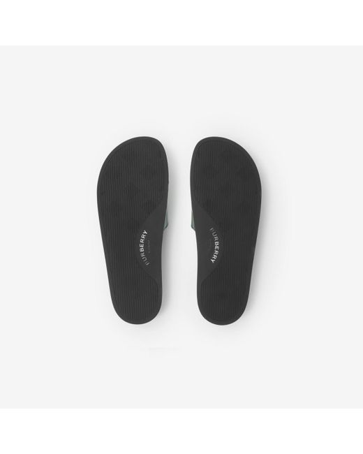 Burberry Green Check Slides for men