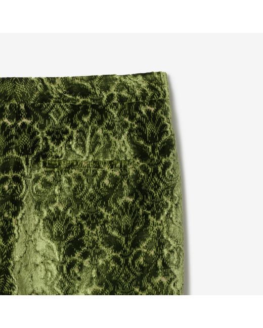 Burberry Green Baroque Velvet Tailored Trousers