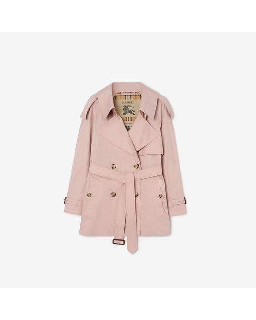 Burberry Pink Short Tropical Gabardine Fitzrovia Trench Coat
