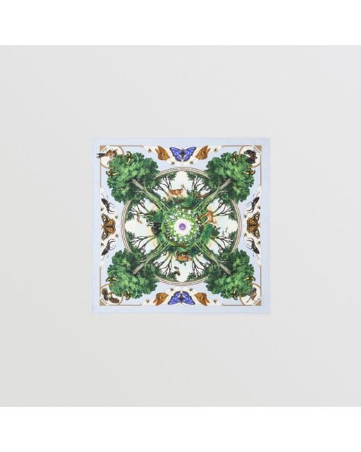 Burberry The Queen's Platinum Jubilee Silk Square Scarf in Green Lyst