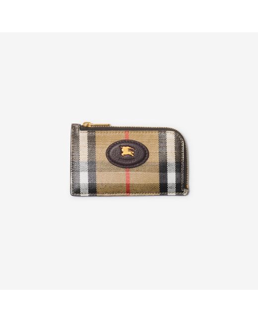 Burberry White Highlands Zip Card Case