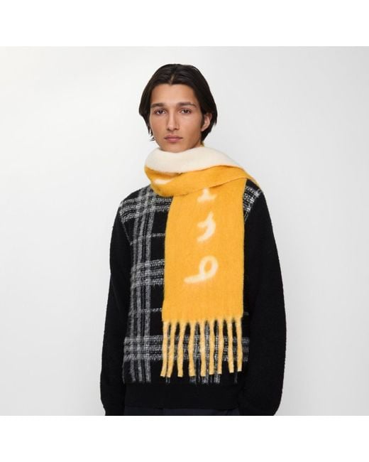Burberry Metallic Reversible Logo Alpaca Wool Blend Scarf