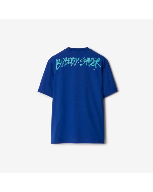 Burberry Blue Frog Cotton T-shirt for men