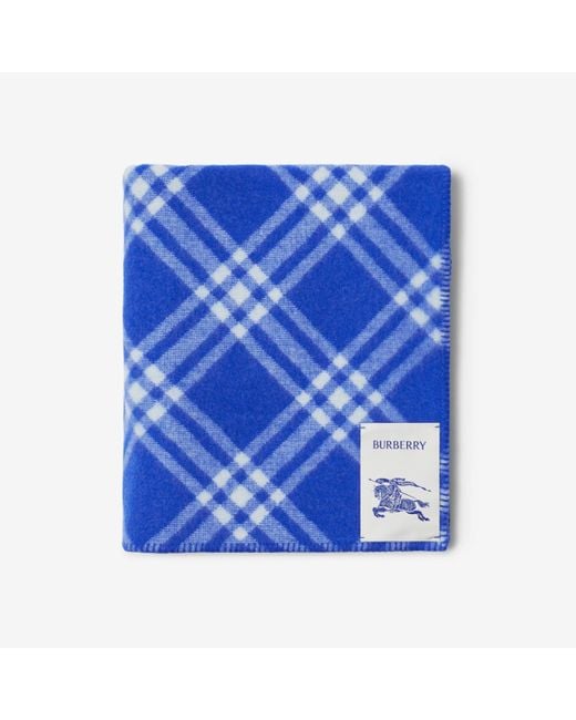 Burberry Blue Check Wool Blanket