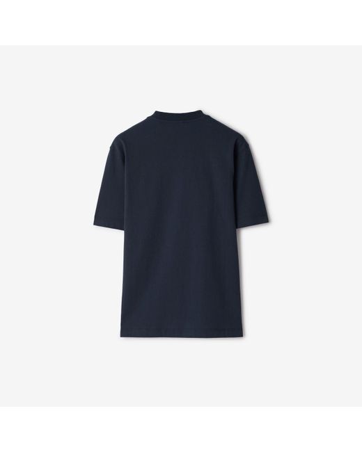 Burberry Blue Ekd Cotton T-shirt for men